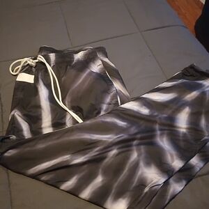 Nike Black & Silver Track Pants with Logo Tag